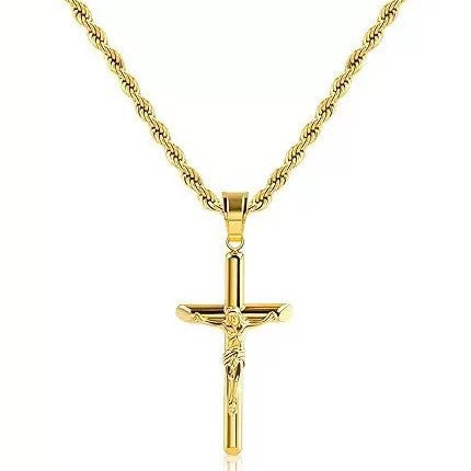 Wholesale Religious Cross Pendant Twist Copper Necklace