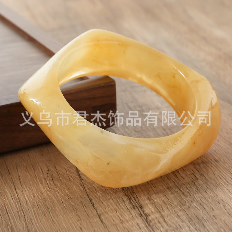 Wholesale marble pattern bracelet personality exaggerated acrylic geometric polygon