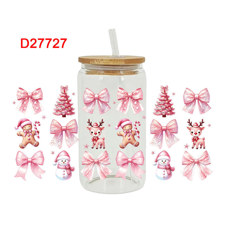 Wholesale Christmas Snowman Bell Series 16oz Cup UV DTF Wraps