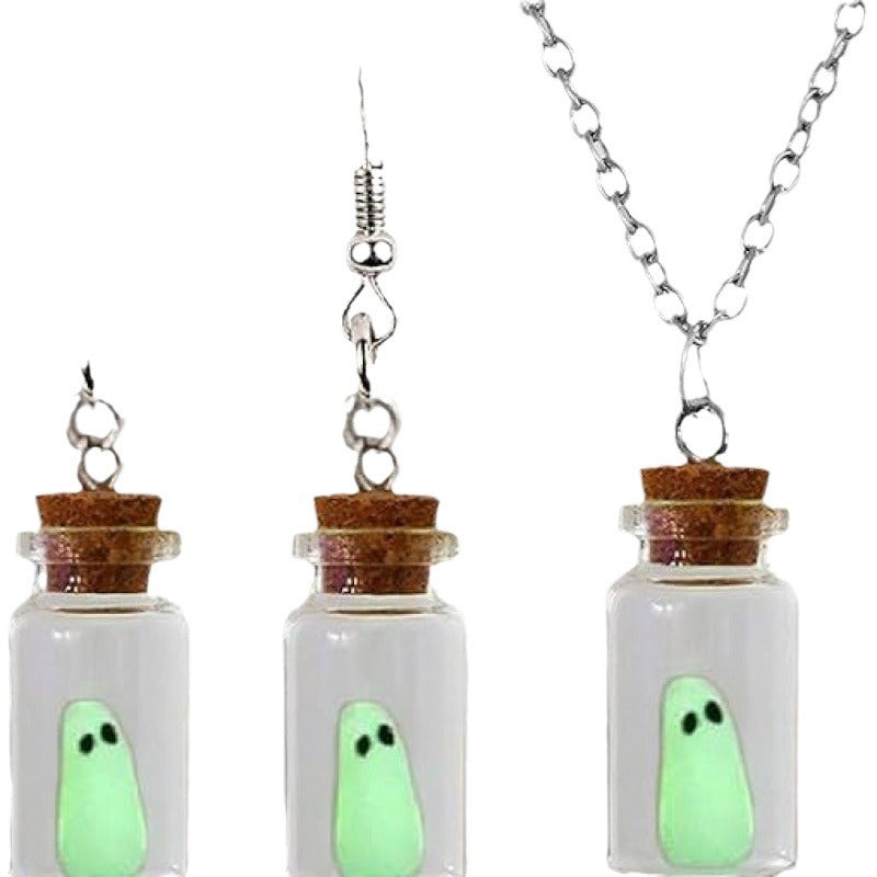 Wholesale  Earrings 3D Luminous Ghost Pumpkin Candy Corn Necklace