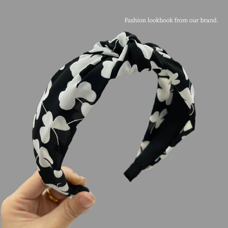 Wholesale Vintage Fabric Wide Edge Knot Hair Hoops