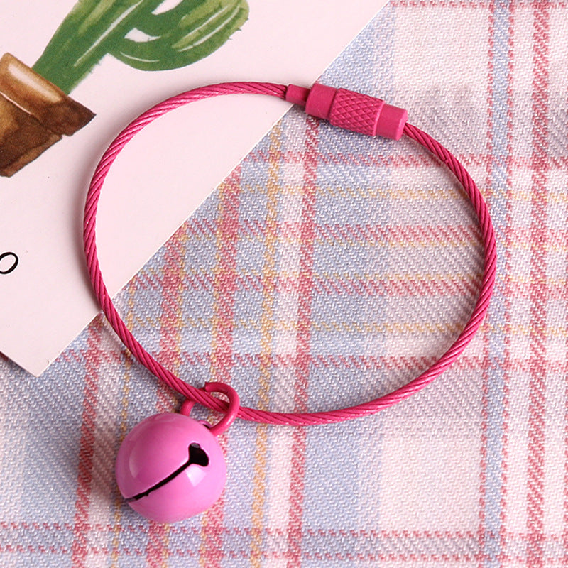 Wholesale Stainless Steel Wire Rope Candy Color Small Bell Paint Keychain