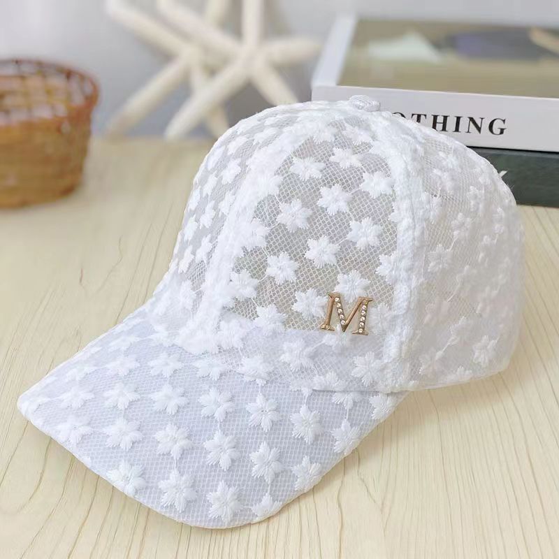 Wholesale Sunshade Lace Flower Ice Linen Baseball Caps