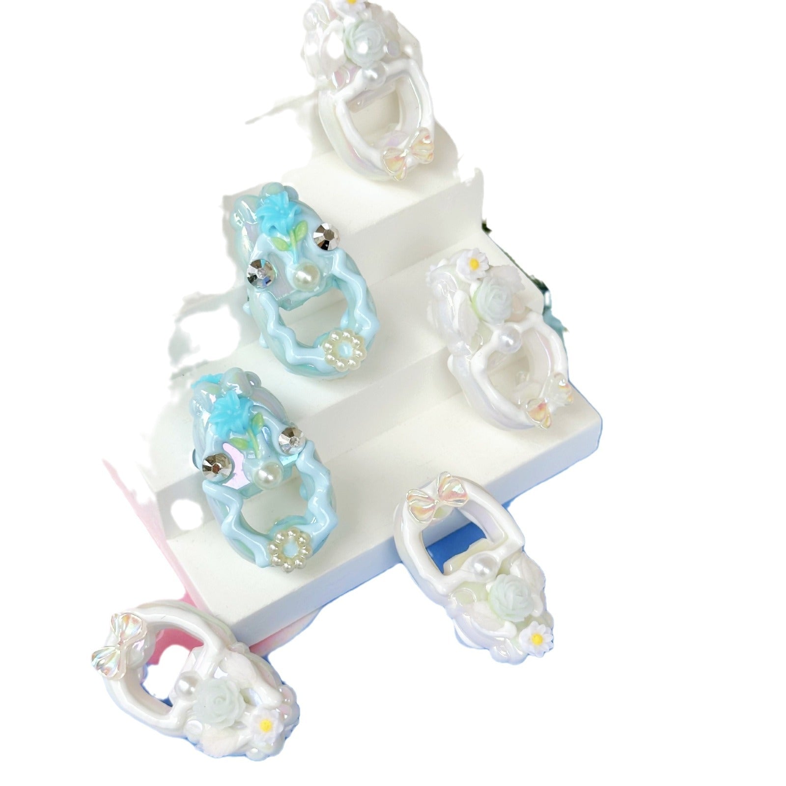 Wholesale 10pcs 3mm Diamond Flower Guardian Hand-painted Beads