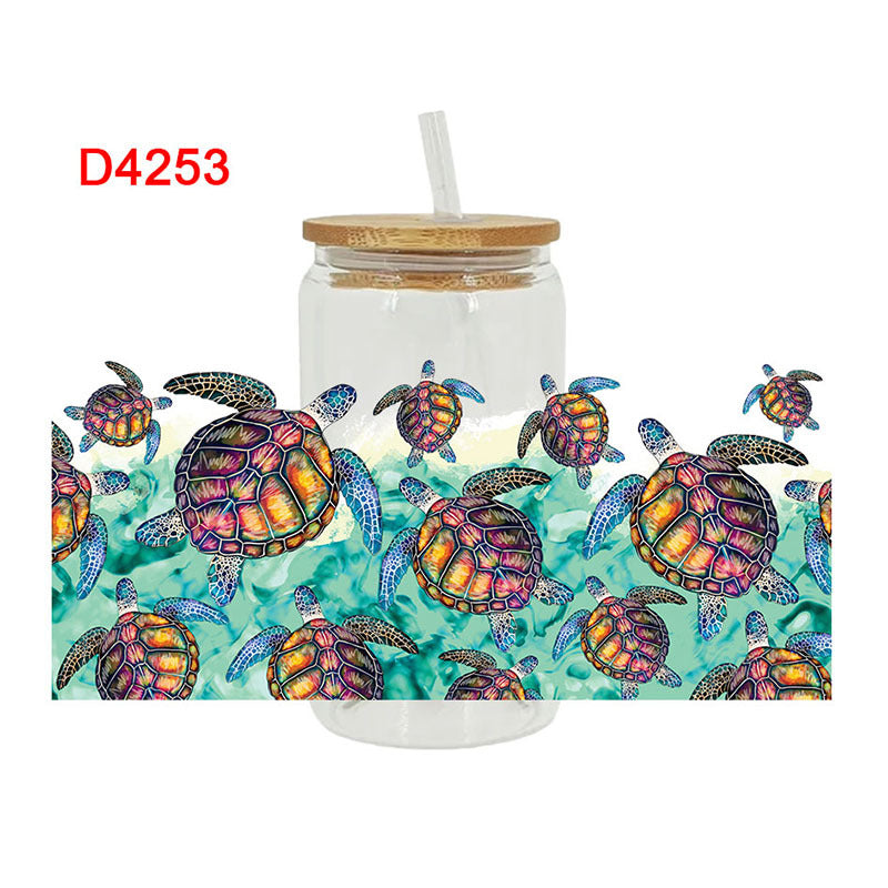 Wholesale Blue Ocean Series  16oz Cup UV DTF Wraps