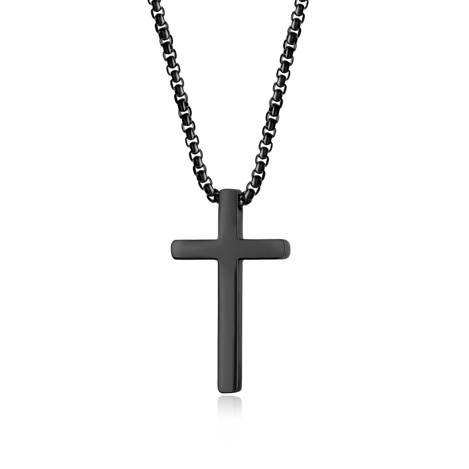 Wholesale opk jewelry glossy stainless steel cross accessories hip hop men's necklace