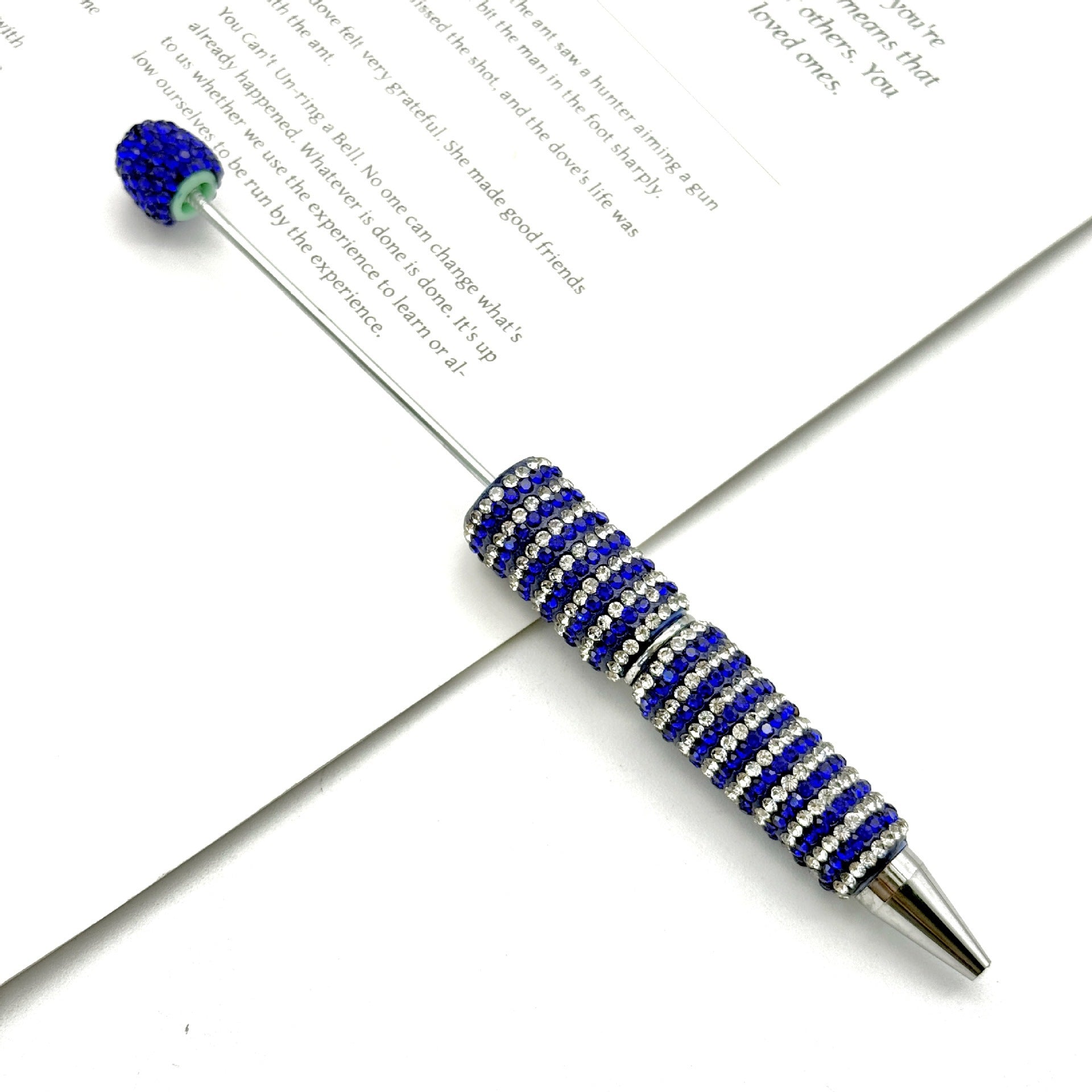 Wholesale Circular Textured Spiral Adorned Full Diamond-like Fancy Beadable Pens