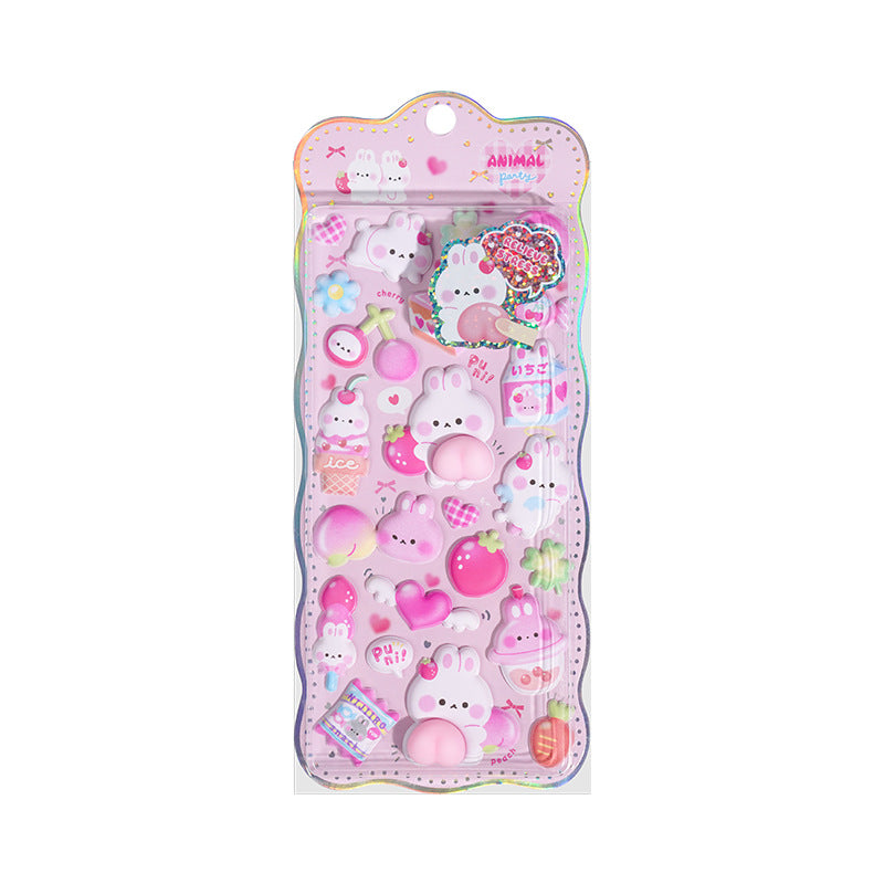 Wholesale Pinch Soft Cute Butt Cute Cartoon Bear Rabbit 3D Stickers