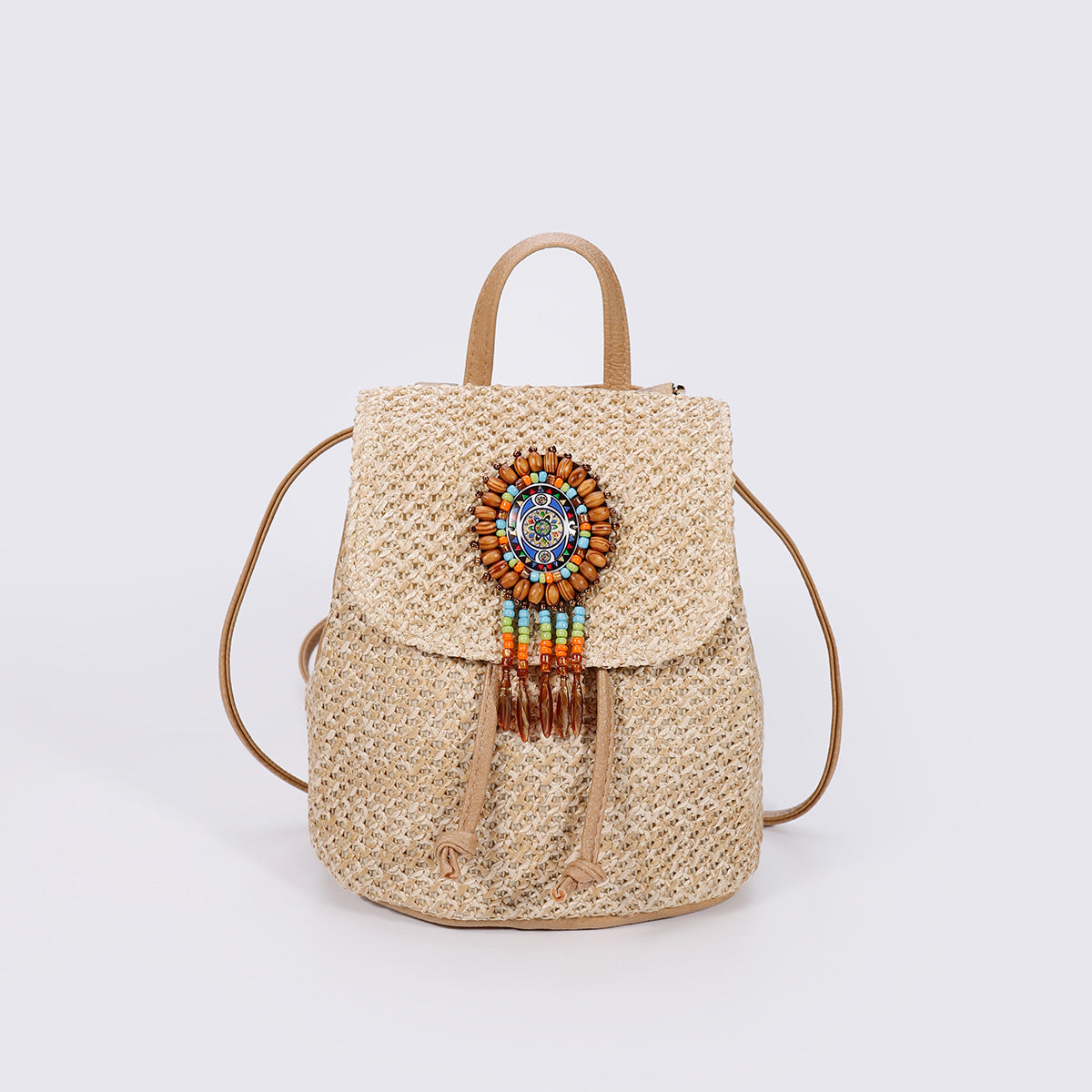Wholesale 5pcs Vintage straw backpack