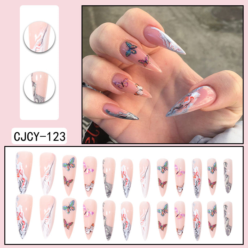 Wholesale Valentine's Day Wearable Nails Long Fake Nails Nail Patch Wearable Manicure Finished Products