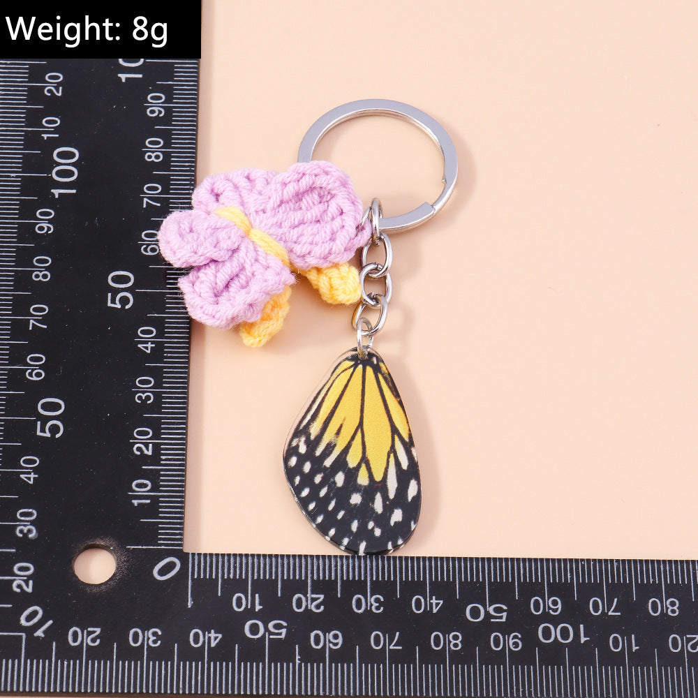Wholesale Tassel Rice Beads Butterfly Wings Keychain