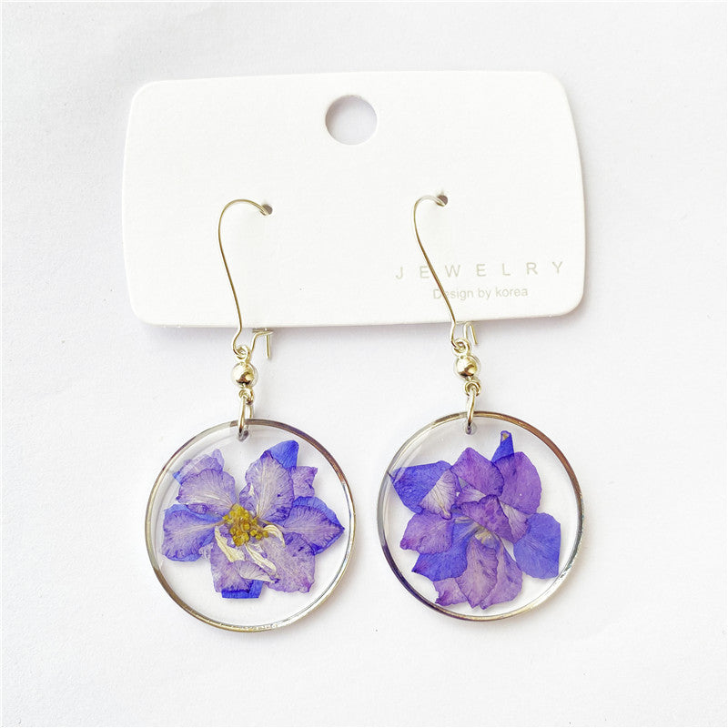 Wholesale 6pcs Simple Fashion Acrylic Dried Flower Earrings