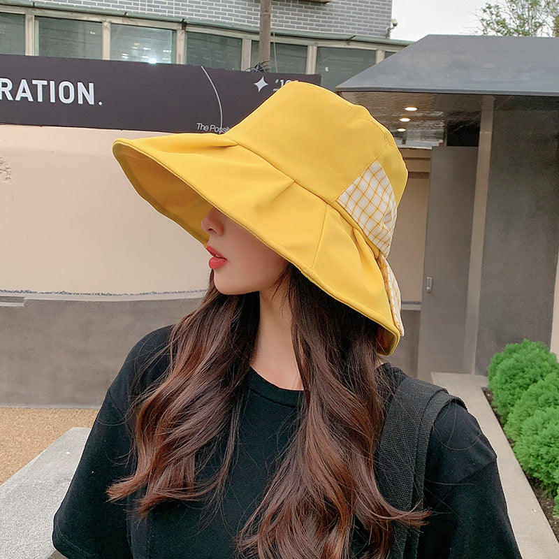 Wholesale Cotton Summer Sunscreen Bow Bucket Hat