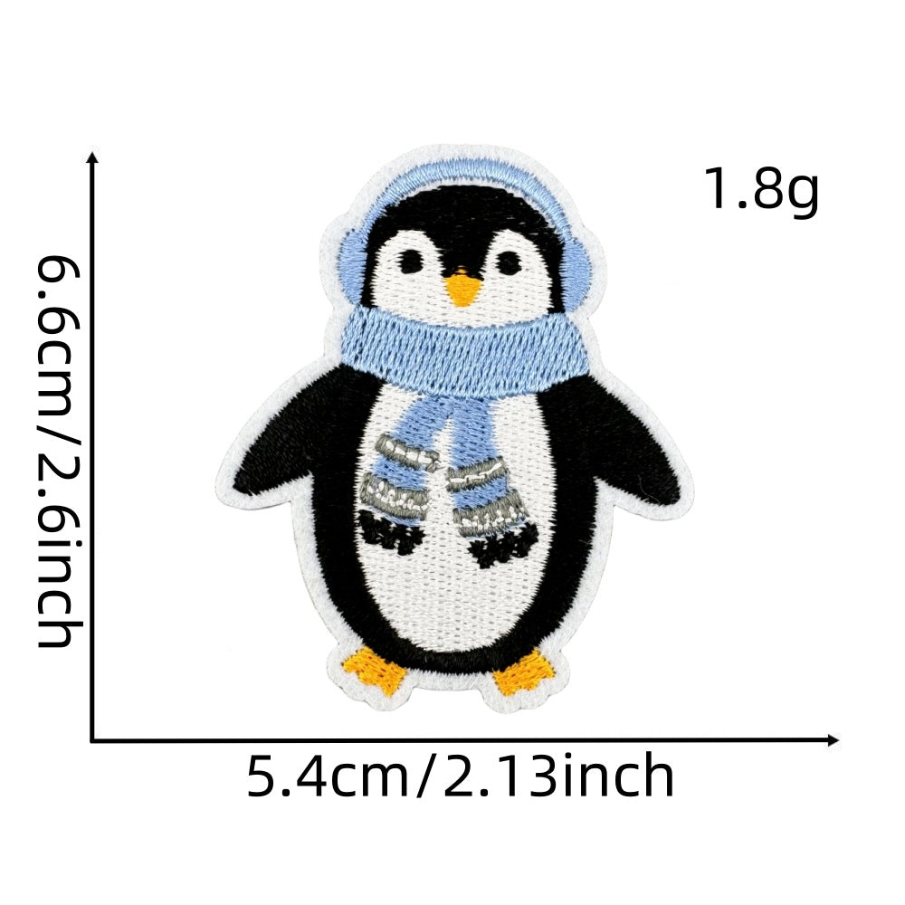 Wholesale Chic Blue Doodle Christmas Embroidery Patches Clothing Applique Stickers DIY Fashion Accessory Gift