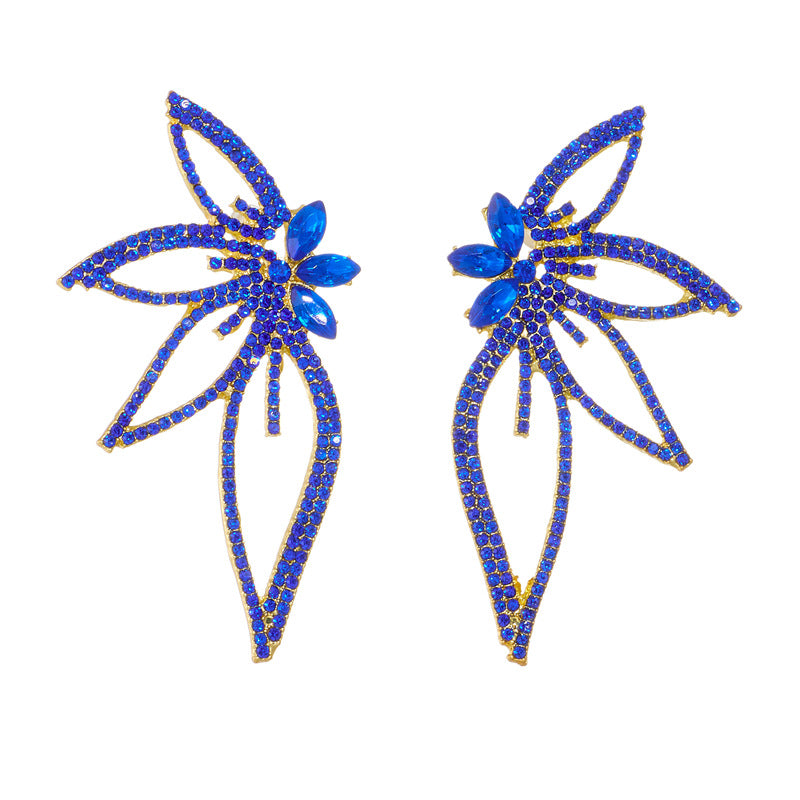 Wholesale Exaggerated Diamond Large Butterfly Earrings