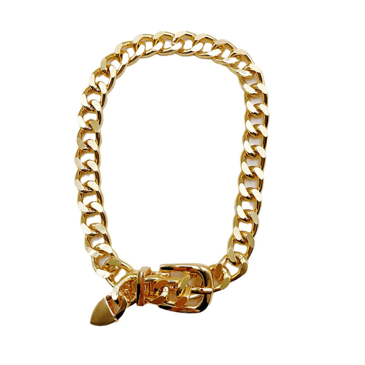 Wholesale Hip-hop Simple Design Belt Buckle Chain Clavicle Necklace