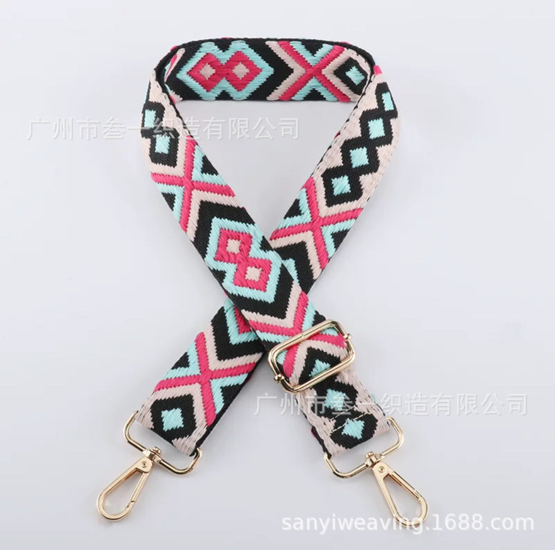 Wholesale All-match Ethnic Style 3.8cm Diamond Jacquard Adjustable Lengthened Retro Style Bag Strap