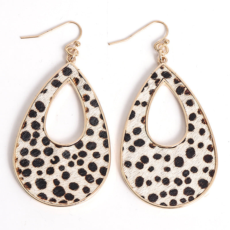 Wholesale Water Droplet Hollow Metal Earrings