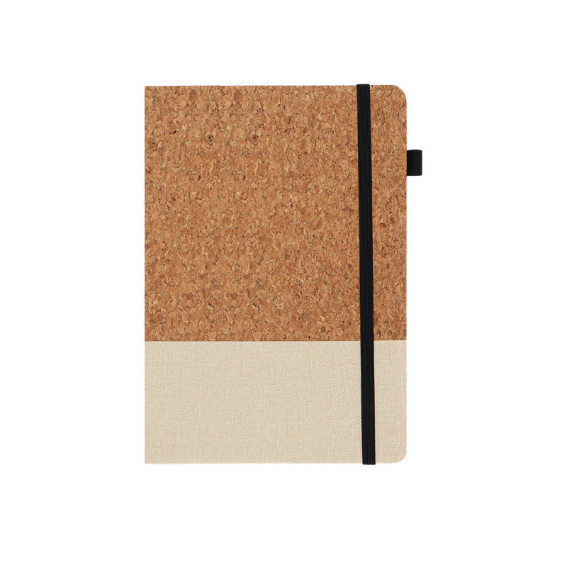 Wholesale Cross-Border A5 Environmentally Friendly Spliced Cork and Pu Notebook Set Business Office Notepad with Customized Logo