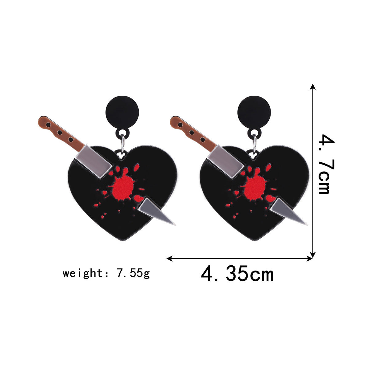 Wholesale  Kitchen Knife Earrings Acrylic Blood Red Horror Masquerade Jewelry Accessory For Women Boutique Resale Gift