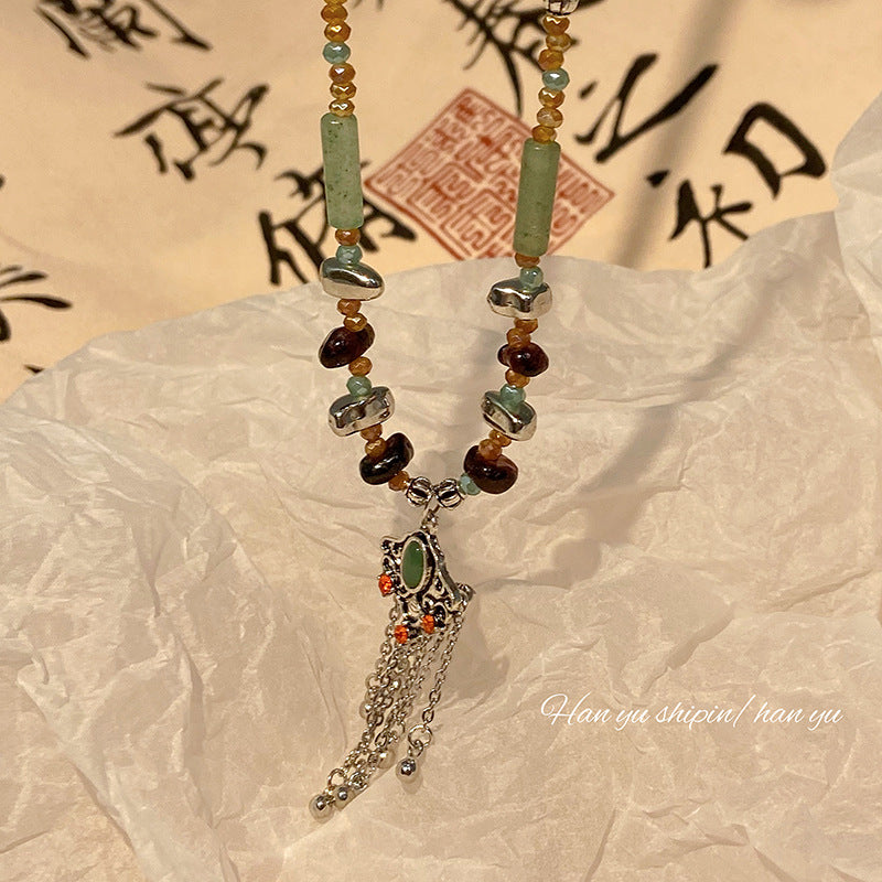 Wholesale Handmade Beaded Tibetan Style Vintage Tassels Necklaces