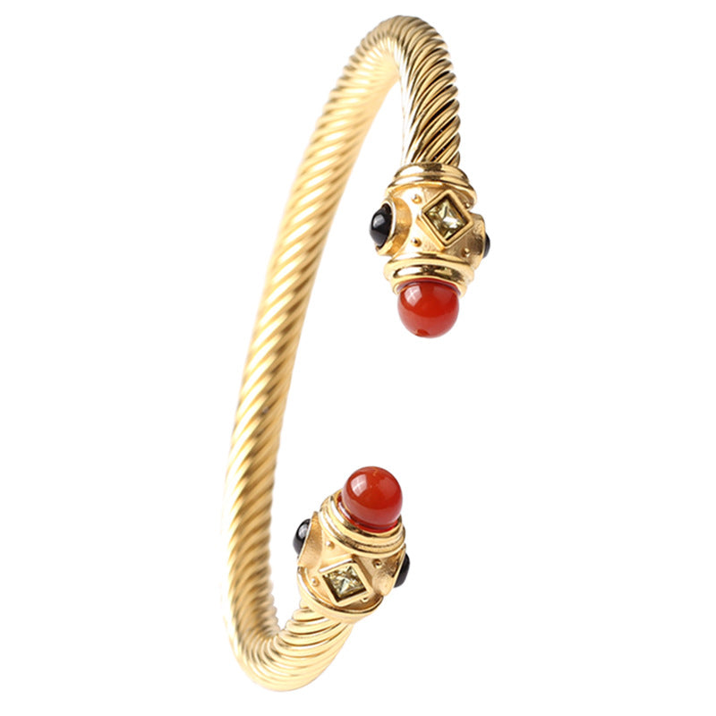 Wholesale Titanium Steel Cable Twist Bracelet