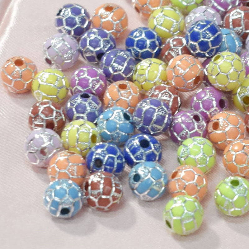 Wholesale 50pcs/pack Acrylic Baseball Basketball Soccer Tennis Loose Beads
