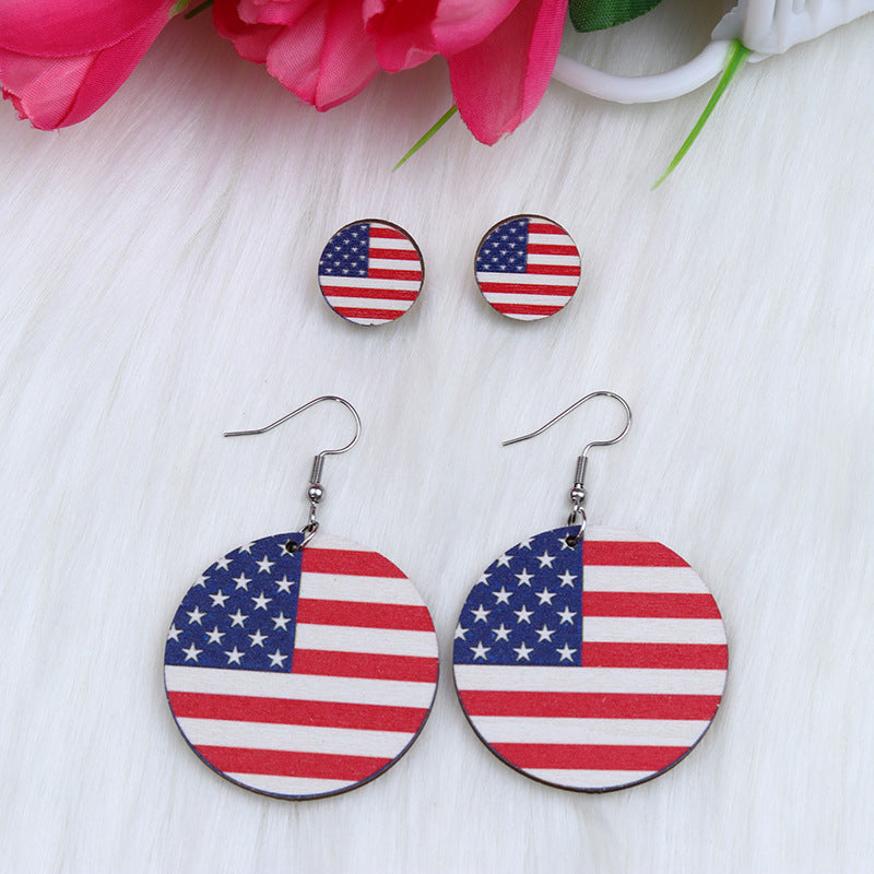 Pendientes de madera de madera del corazón de la hoja del águila del círculo del círculo al por mayor