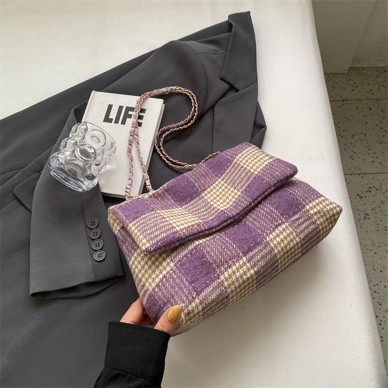 Wholesale Plaid Canvas Shoulder Bag