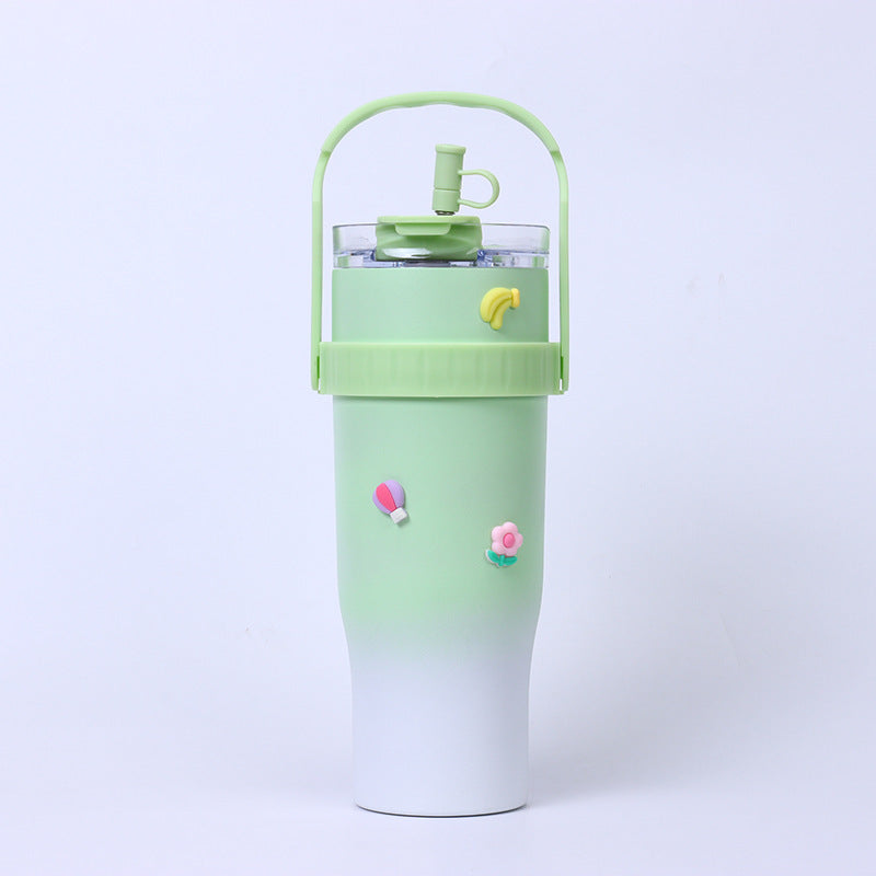 Wholesale 40oz Portable Car Cup Stainless Steel with Straw Insulation Cup Gradient Ice Cup