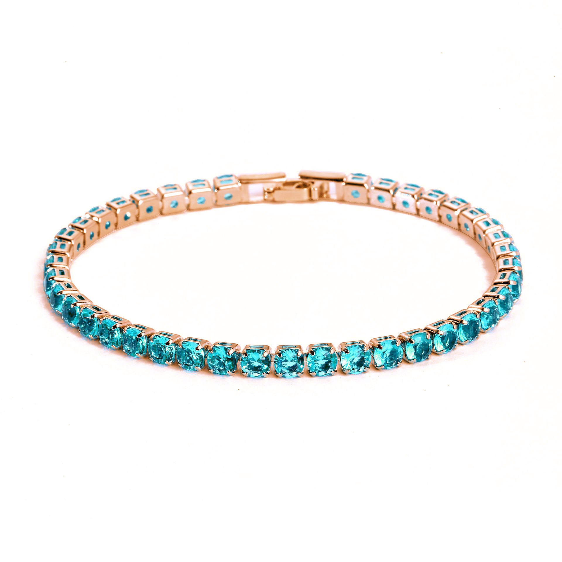 Wholesale Crystal Rose Gold Colored Zirconia Bracelet