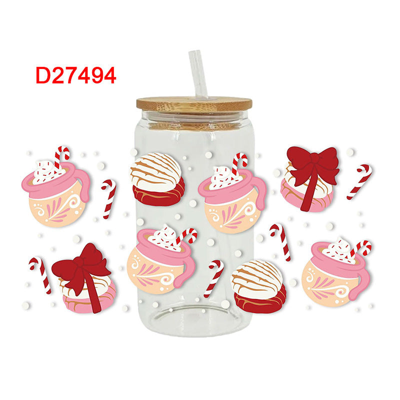 Wholesale UV Transfer Paste Glass Crystal Label Crystal Paste 16oz Cup UV DTF Wraps