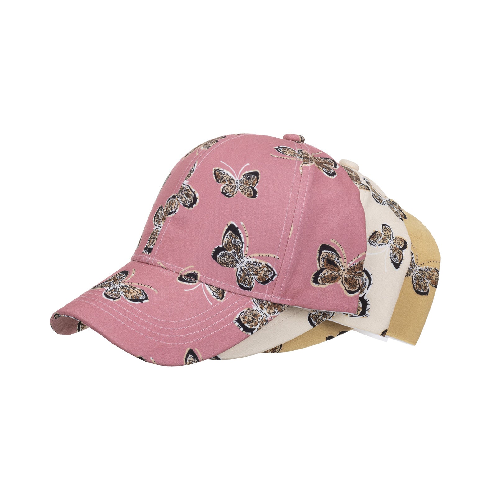 Wholesale New solid color butterfly baseball cap