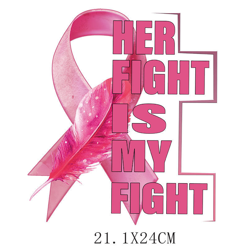 Wholesale Pink ribbon heat transfer pattern   UV DTF Ready to Press Transfers Wraps