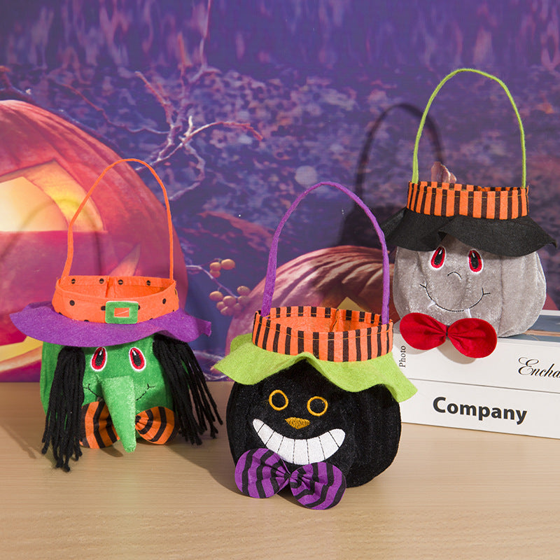 Wholesale Halloween Decorations, Witch Pumpkin Tote Bags Candy Cloth Bag