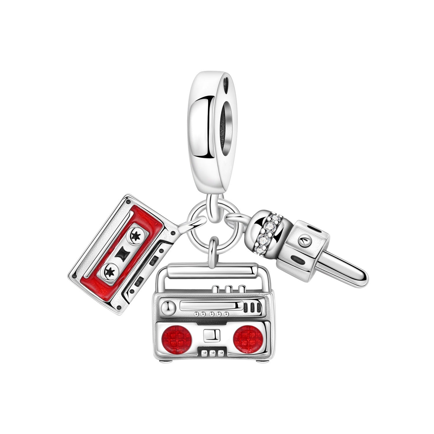 Wholesale Music Sports Series Football Guitar Silver Plated Charms