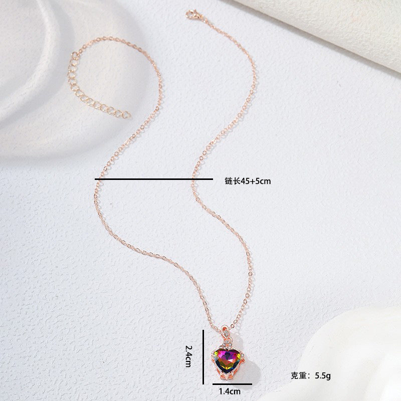 Wholesale Fashion Love Pendant Heart Shape Diamond Crystal Necklaces