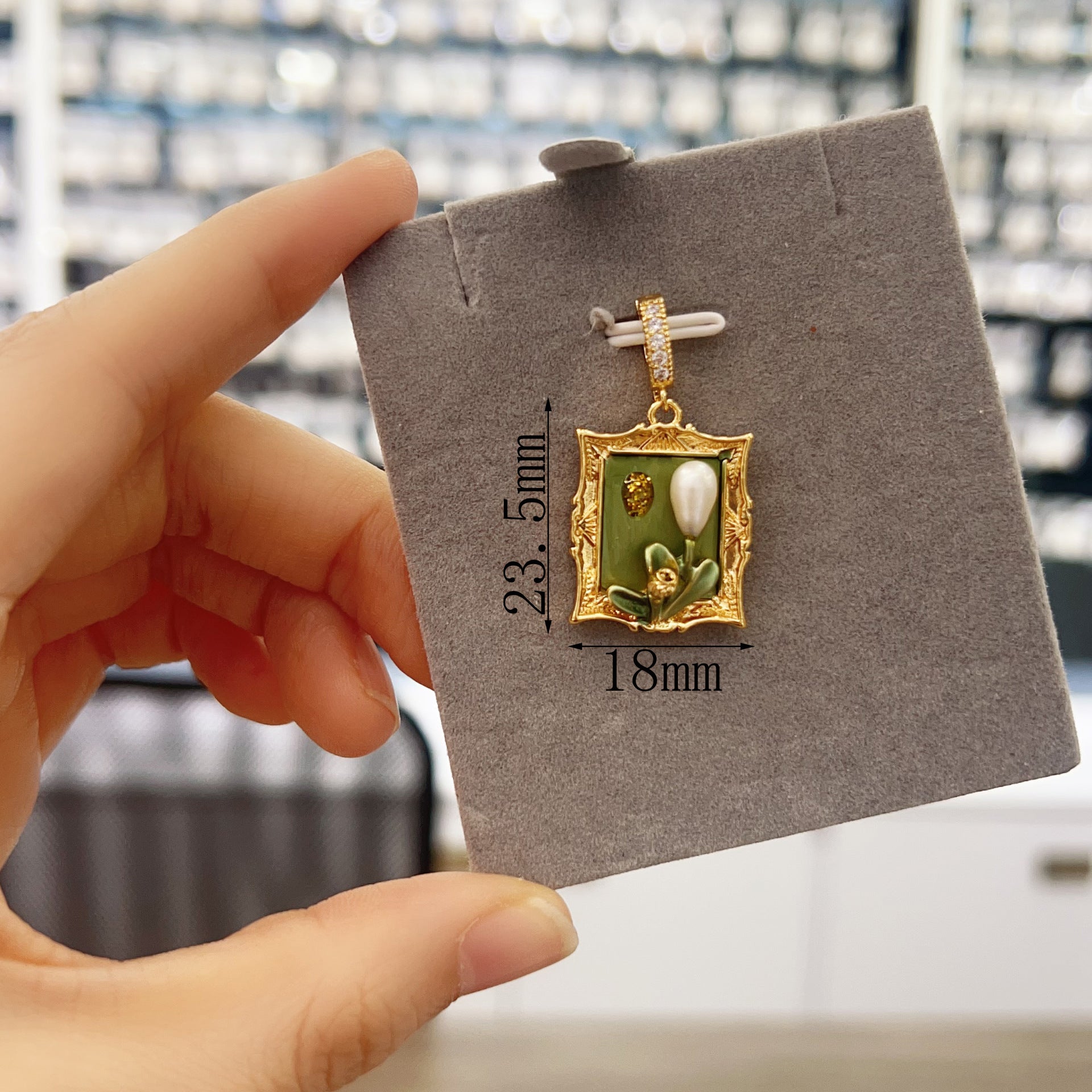 Wholesale Pearl Necklace Melon Buckle Pendant Oil Dropping Oil Painting Style Rose DIY Pearl Necklace Sweater Chain Accessories New