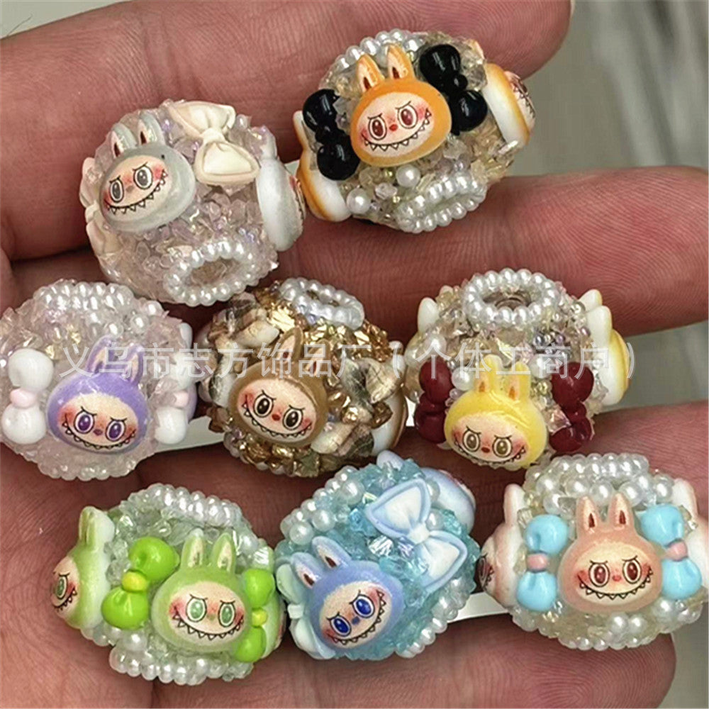 Wholesale 30pcs/pack Cartoon Sugar Monster Beaded Flower Balls DIY OLY Exclusive