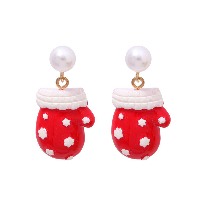 Wholesale 2 Pairs/pack Christmas Deer Gingerbread Man Bell Alloy Earrings