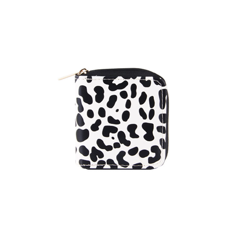 Wholesale Children's Cow Pattern Short PU Zipper Wallet Clutch Bag