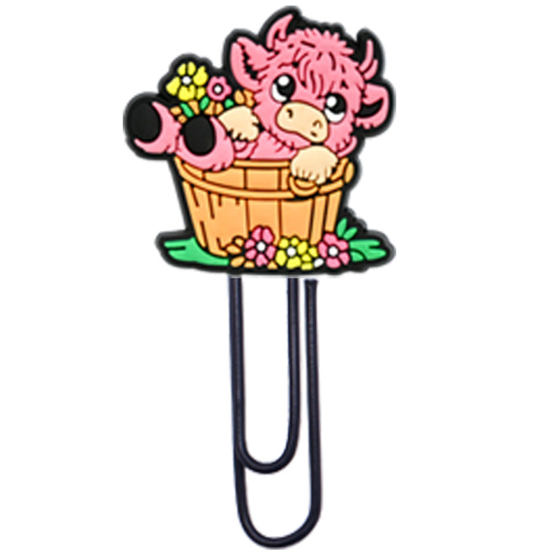 Wholesale  Random 50pcs/pack   Highland Cattle Yak Paper Clip Bookmark