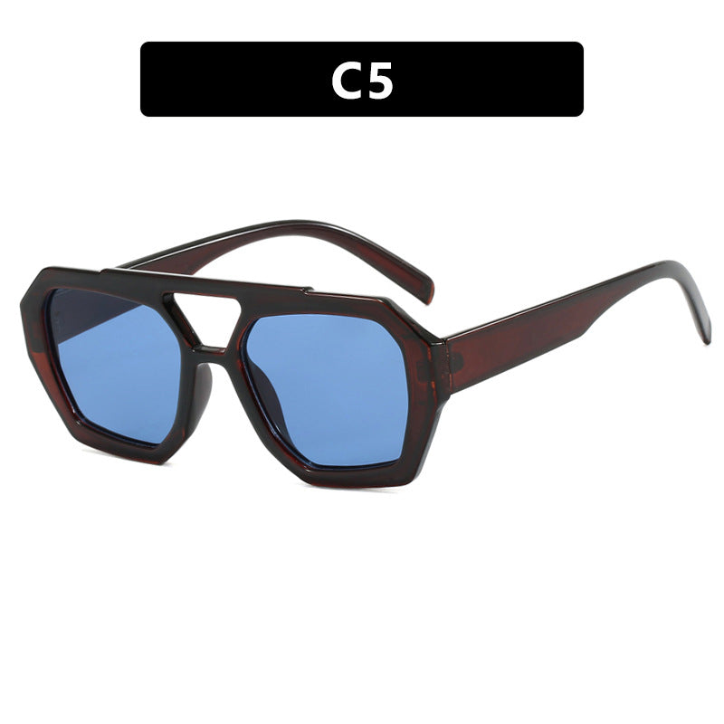 Wholesale of Irregular PC Sunglasses with Double Beams