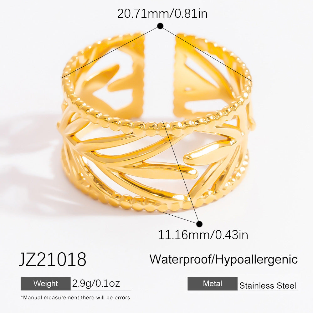 Wholesale stainless steel niche design open high sense ring ins titanium steel ring jewelry rings