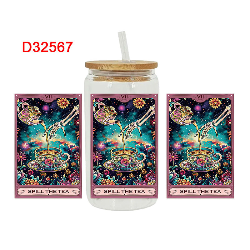 Wholesale Skeleton Bull 16oz Cup UV DTF Wraps