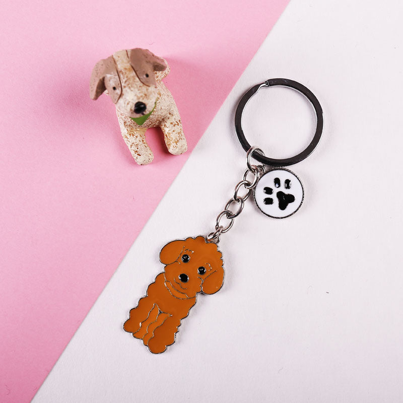Wholesale Cartoon Poodle Cute Metal Keychain