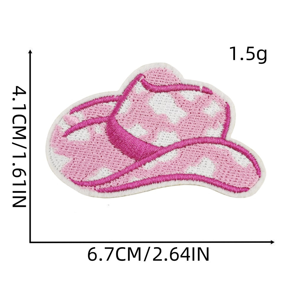 Wholesale Cartoon Pink Bow Embroider Cloth Patch