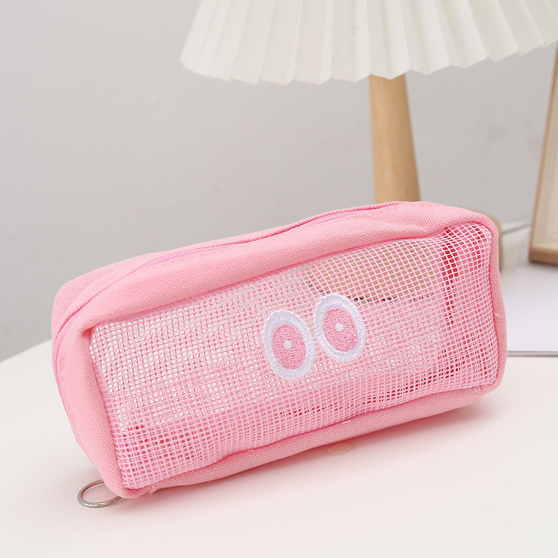 Wholesale Large Eye Mesh Canvas Pen Bags