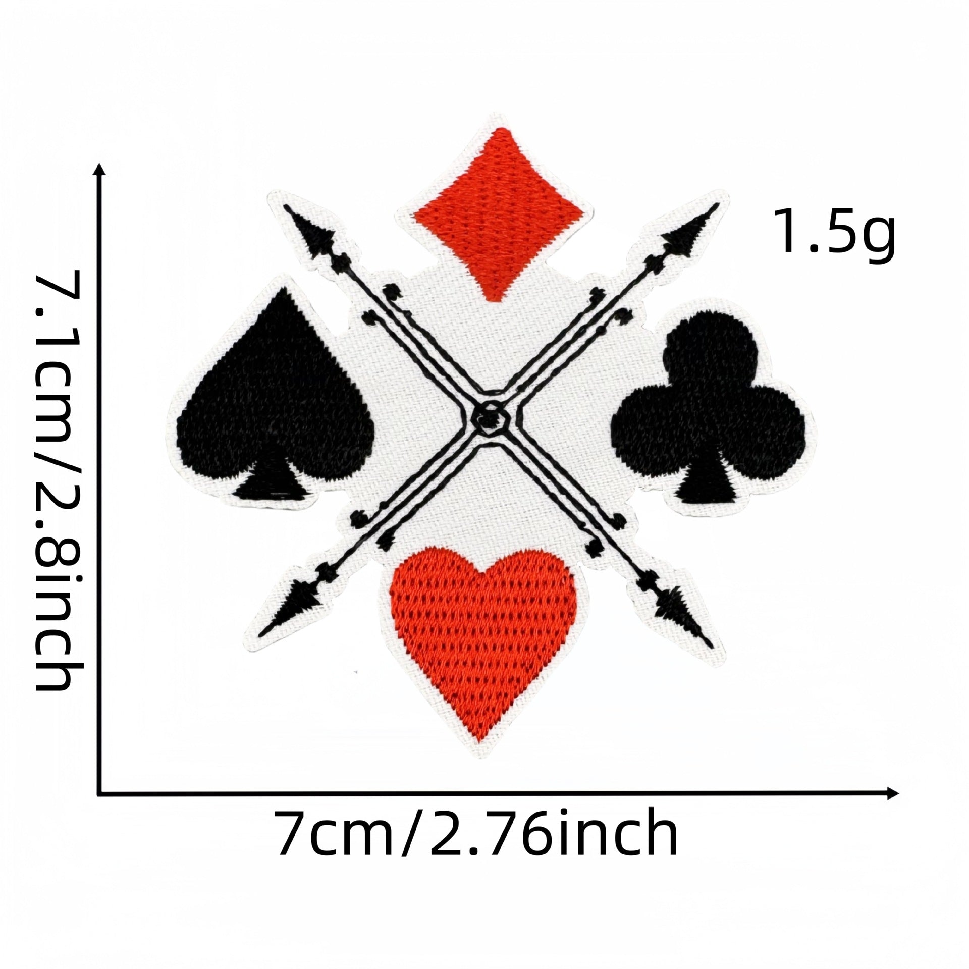 Wholesale  Poker Series Embroidery Cloth Stickers Love Heart Decoration DIY  Patch
