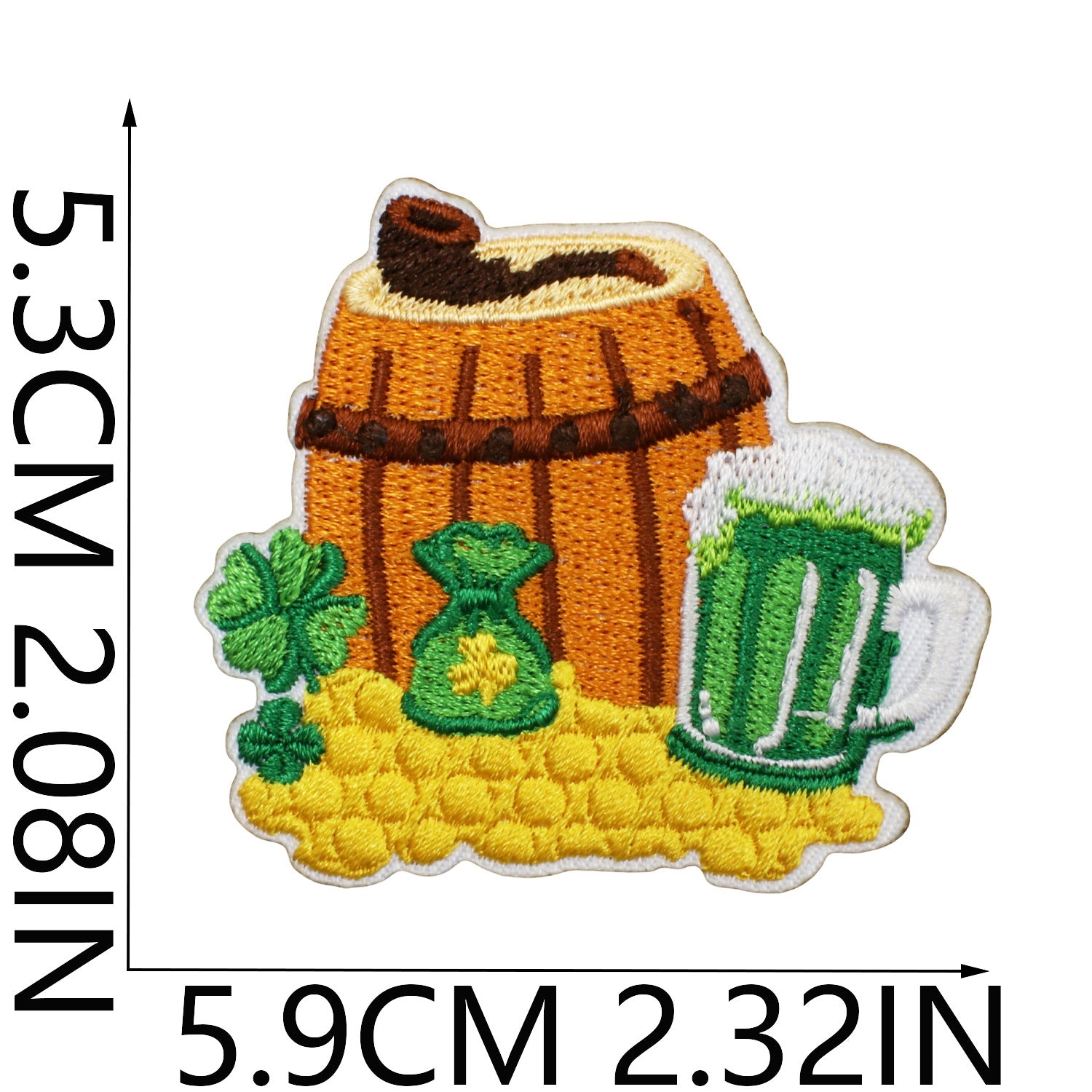 Wholesale St.  Patrick' s Day Rainbow Beer Clover Embroidery DIY Patches